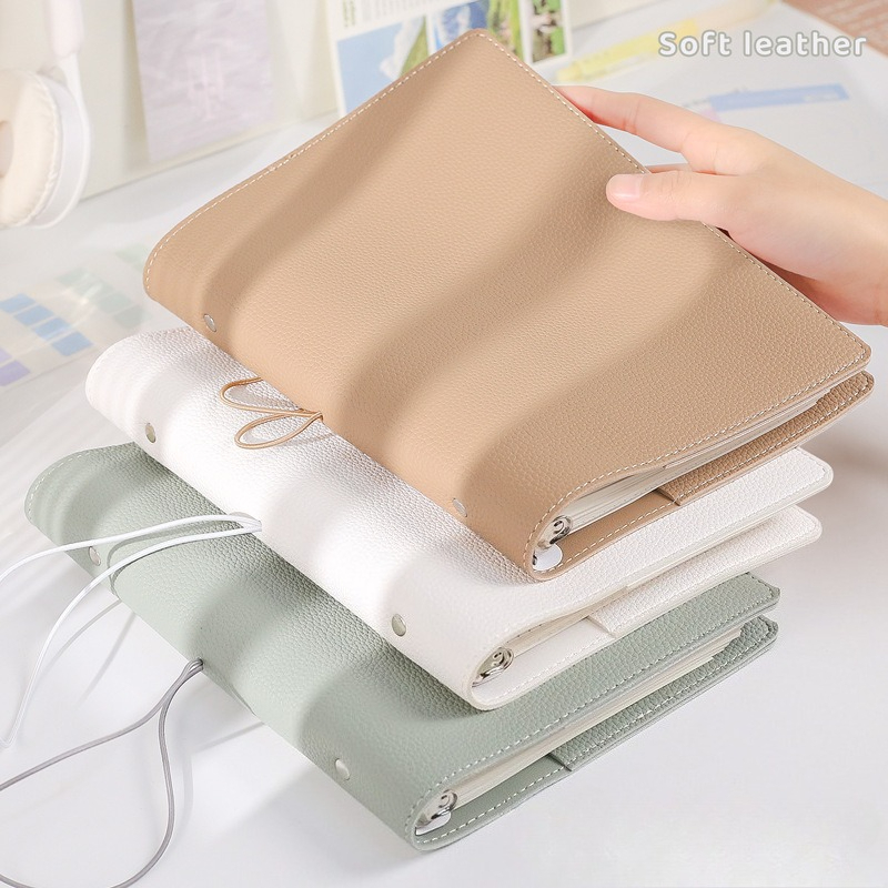 Vintage Leather Journal Notebook - A5 ソフトPU DIYバインダー フォトカードコレクションブック ダイアリー アジェンダプランナーカバー