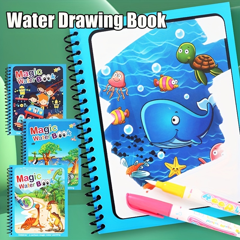 Reusable Water Magic Coloring Book - 魔法の本水描画モンテッソーリおもちゃ再利用可能な塗り絵早期教育おもちゃ恐竜プリンセスオーシャンワールド手紙