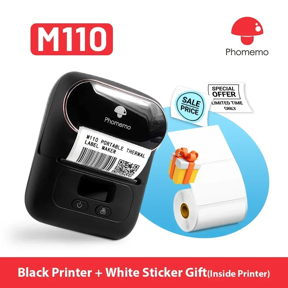 Mini Pocket Thermal Printer Paper Roll - ステッカー付きミニポータブルプリンター,ステッカー,ポケットラベル作成機,niimbot b21 b1,50mm,Phomemo-M110