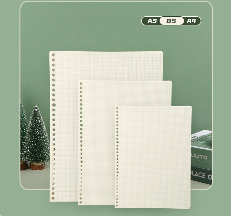 A5 Spiral Dotted Grid Notebook - A5 B5 ライングリッド 20 穴ルーズリーフノートブックリフィルスパイラルバインダー紙インデックス内側ページドットグリッドブランクコネル文具