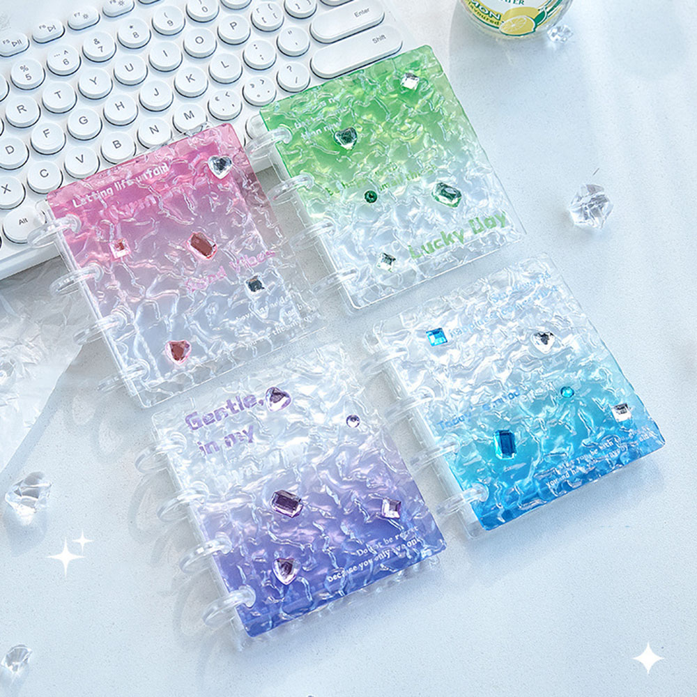 Kpop Photo Card Binder 3 Inch - グラデーションアクリルフォトカードバインダー 水波模様 取り外し可能なルーズリーフ 3インチ Kpopアイドルフォトホルダー コレクションブック