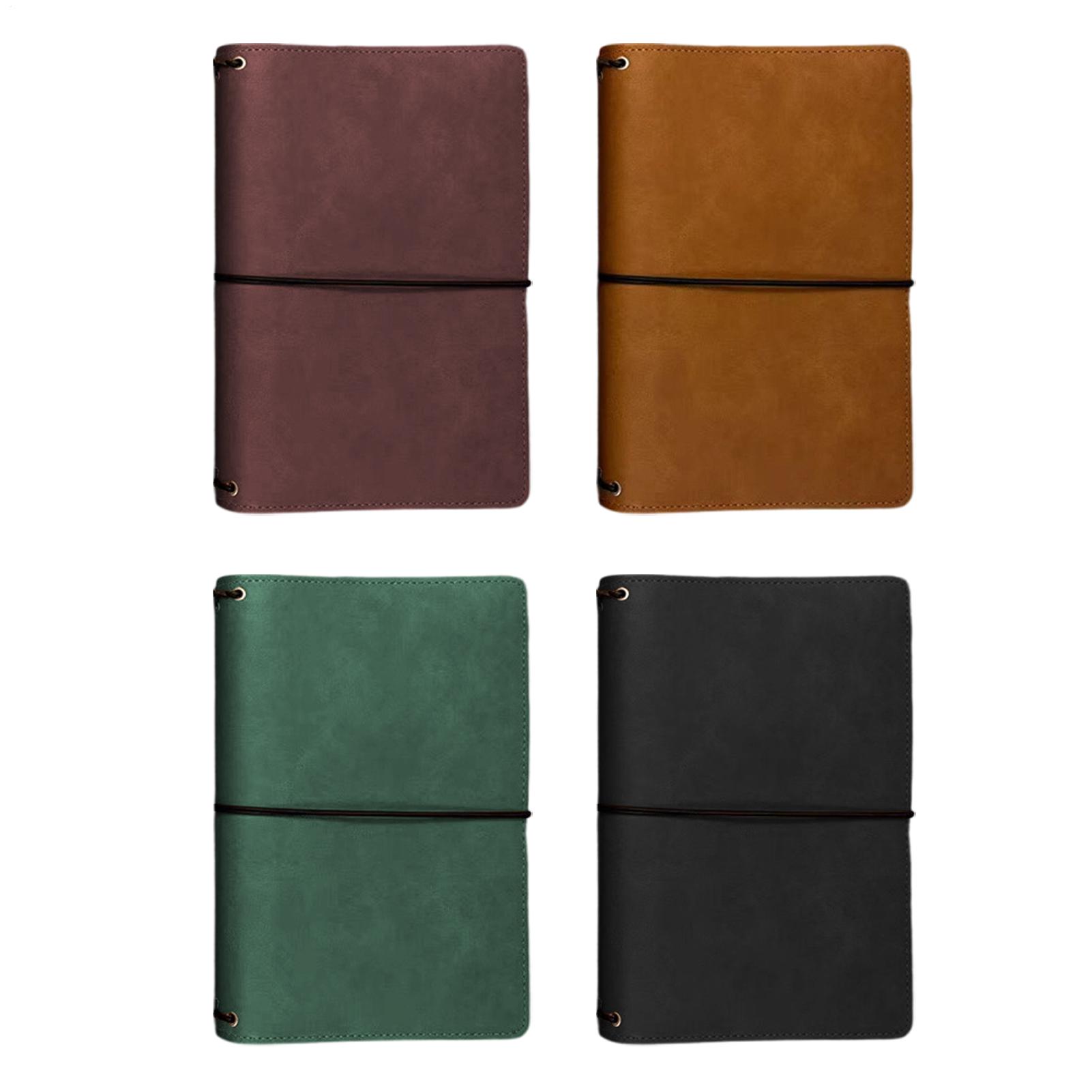 Vintage Leather Journal Notebook - A5ノートブックカバー ヴィンテージPUレザー ジャーナル保護スリーブ プランナー保護スリーブ ジャーナリスト、作家、学生向け