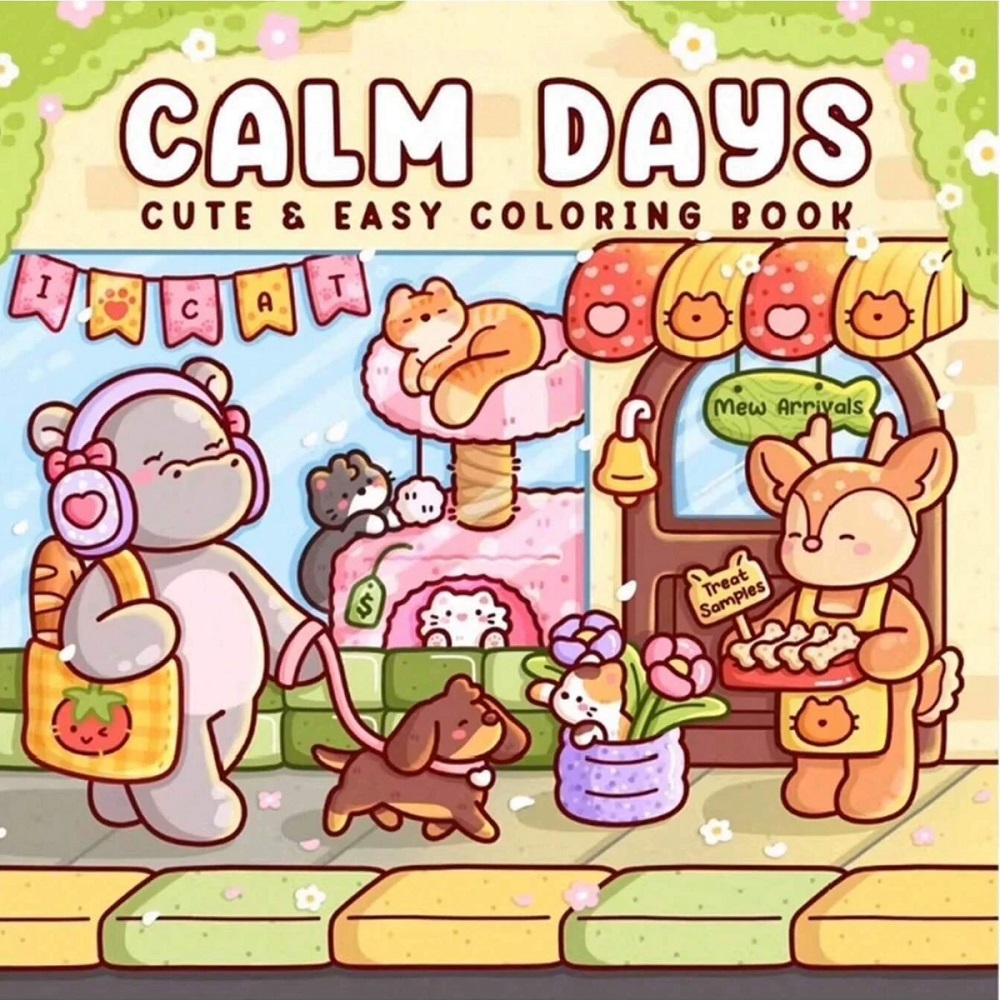Adult Coloring Book Stress Relief - かわいい動物のストレス解消塗り絵ブック - カームデイズドローイング 誕生日、クリスマスパーティーに最適なギフト