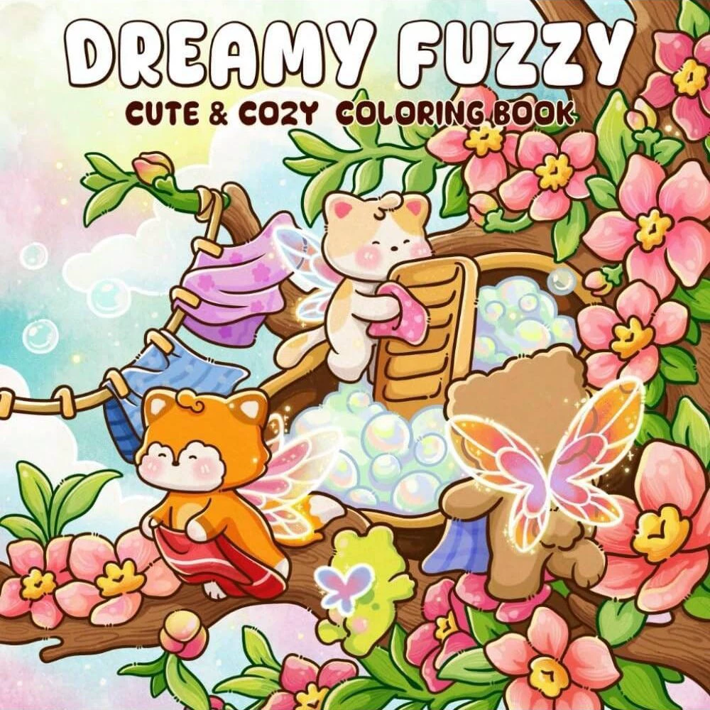 Adult Coloring Book Stress Relief - 夢のようなふわふわでキュートで心地よい大人向け塗り絵ブック キュートな描画ブック クリスマスパーティーや誕生日に最適なギフト