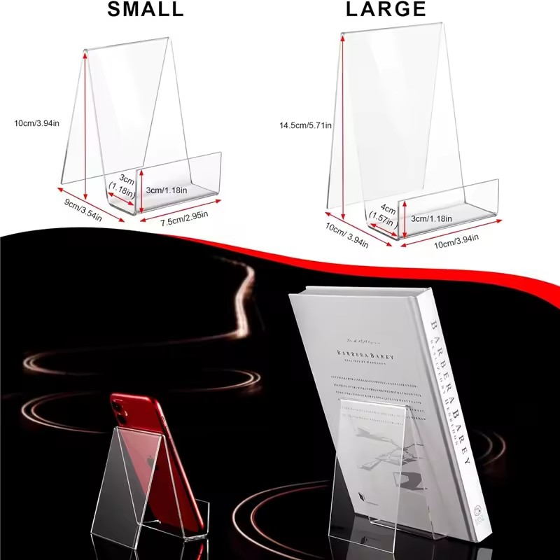 4 個アクリルブックスタンドブックホルダーディスプレイ用クリ - Clear Acrylic Book Stand Holder のレビューと価格