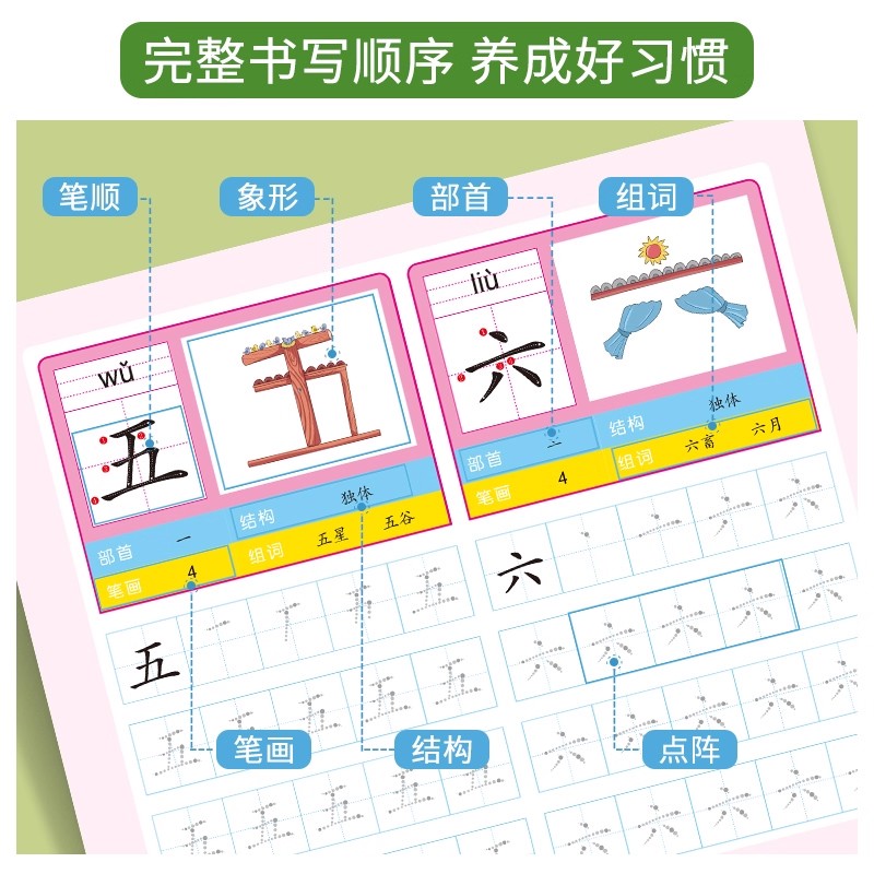 2冊の本 就学前の800字の漢字の手書き練習コピーブック 子 - Chinese Calligraphy Practice Book のレビューと価格
