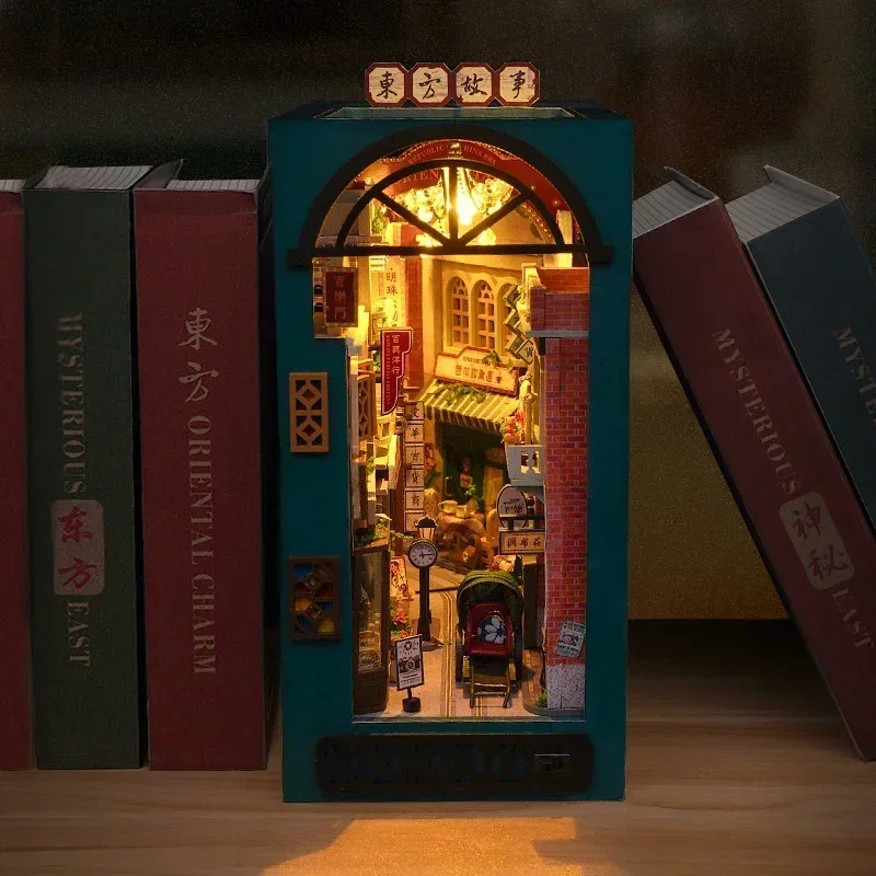 DIY 木製東洋物語中国本棚手作りブックエンドブックヌック棚 - Diy Wooden Book Nook Kit Shelf Insert のレビューと価格