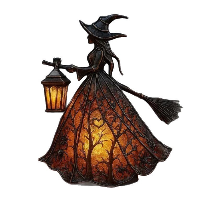 魔女の樹脂製卓上ナイトライト、USB電源式、ハロウィン装飾、 - Movies のレビューと価格