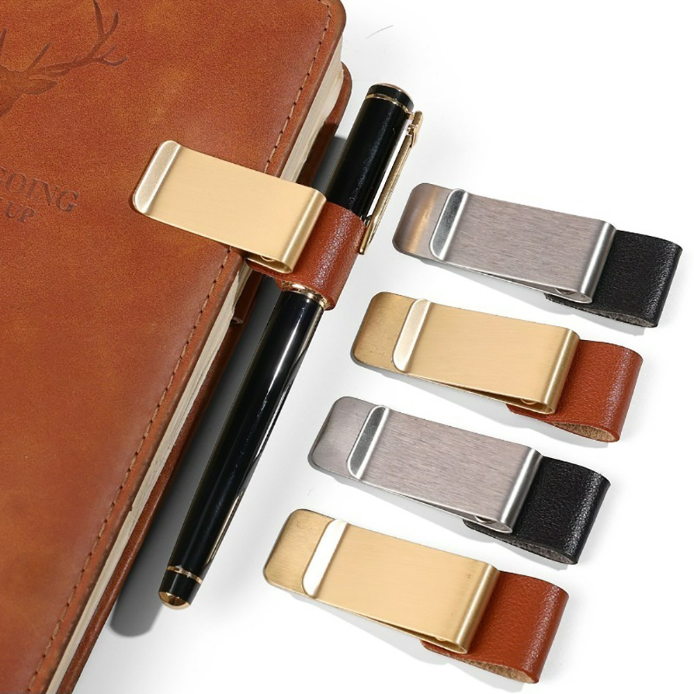 ヴィンテージ手作りレザーペンホルダー真鍮ステンレス鋼クリップ - Vintage Leather Journal Notebook のレビューと価格