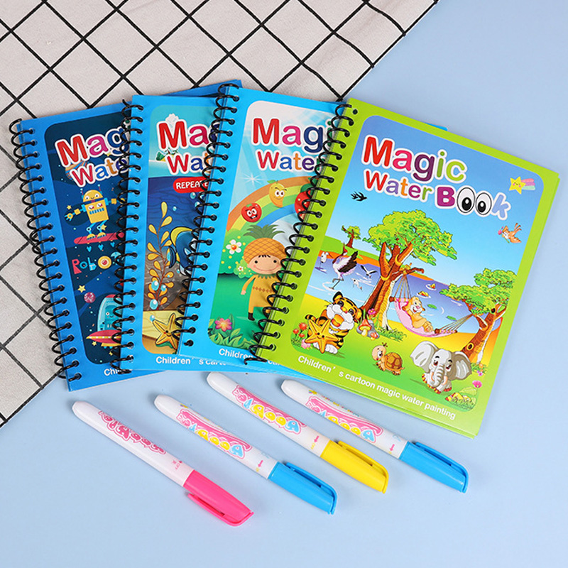 マジックウォーターブック ペン付き パーティー記念品 フェス - Reusable Water Magic Coloring Book のレビューと価格