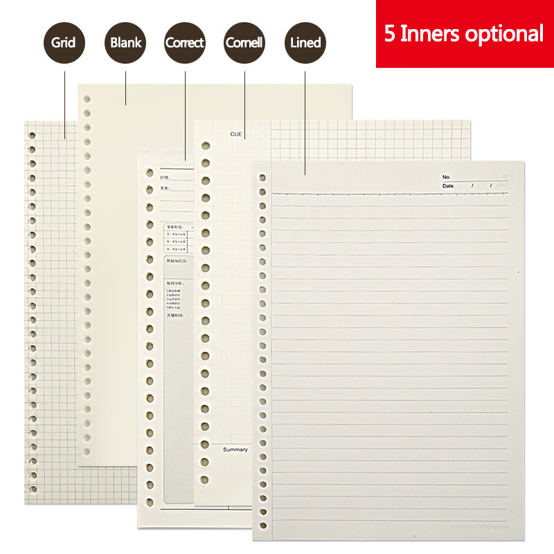 A5 B5 ライングリッド 20 穴ルーズリーフノートブック - A5 Spiral Dotted Grid Notebook のレビューと価格
