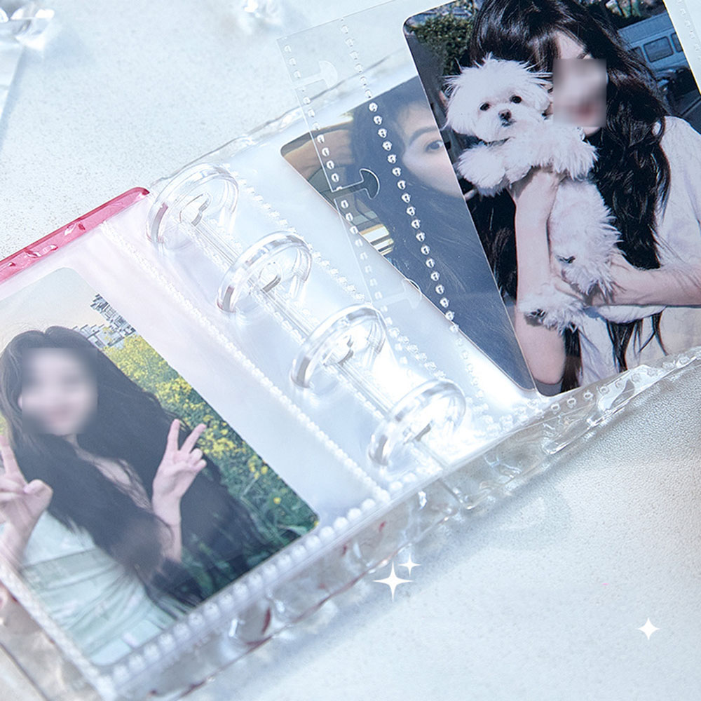 グラデーションアクリルフォトカードバインダー 水波模様 取り - Kpop Photo Card Binder 3 Inch のレビューと価格