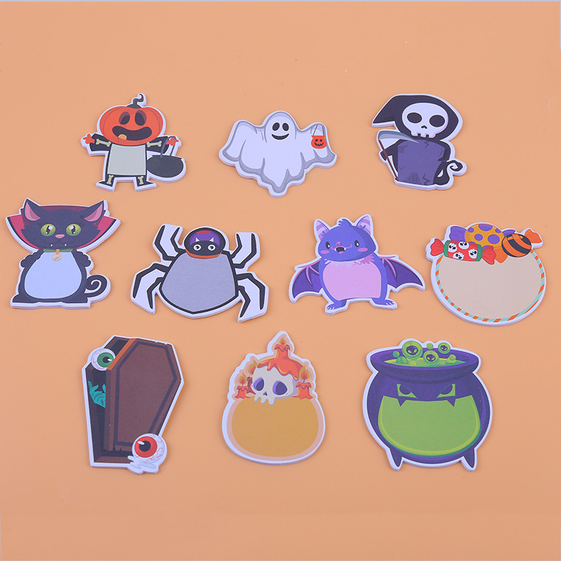 200 ページハロウィンテーマメモパッドセット付箋文具ラベル - Stationery Books のレビューと価格