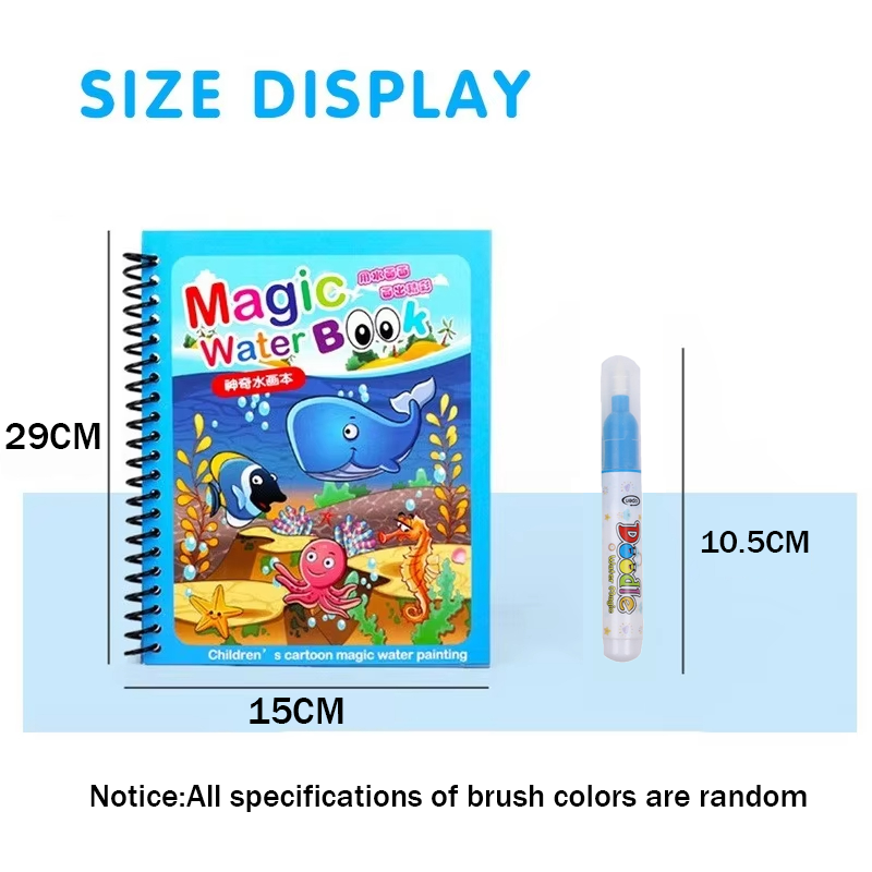 漫画マジックウォータードローイングブック ウォーターペン付き - Reusable Water Magic Coloring Book のレビューと価格