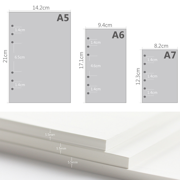 A5 A6A7 45 枚ルーズリーフノートブックリフィルスパ - A5 Spiral Dotted Grid Notebook のレビューと価格