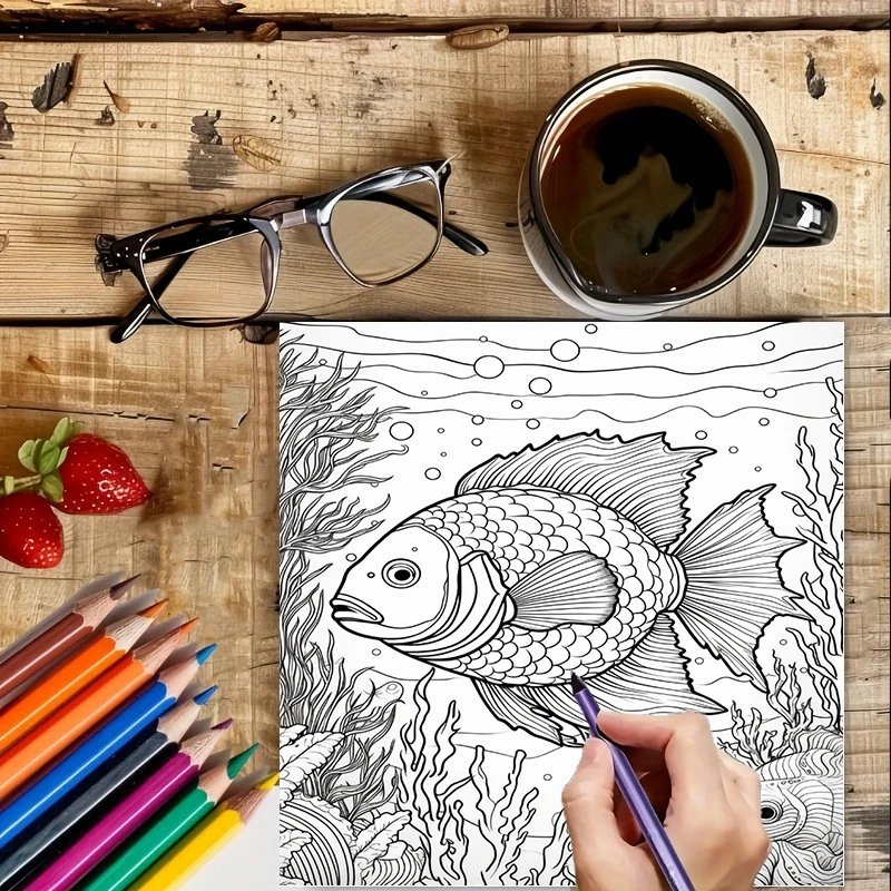 大人向けの夏の水中塗り絵ブック、かわいい海洋画帳、ストレス解 - Adult Coloring Book Stress Relief のレビューと価格