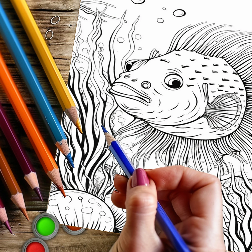 大人向けの夏の水中塗り絵ブック、かわいい海洋画帳、ストレス解 - Adult Coloring Book Stress Relief のレビューと価格
