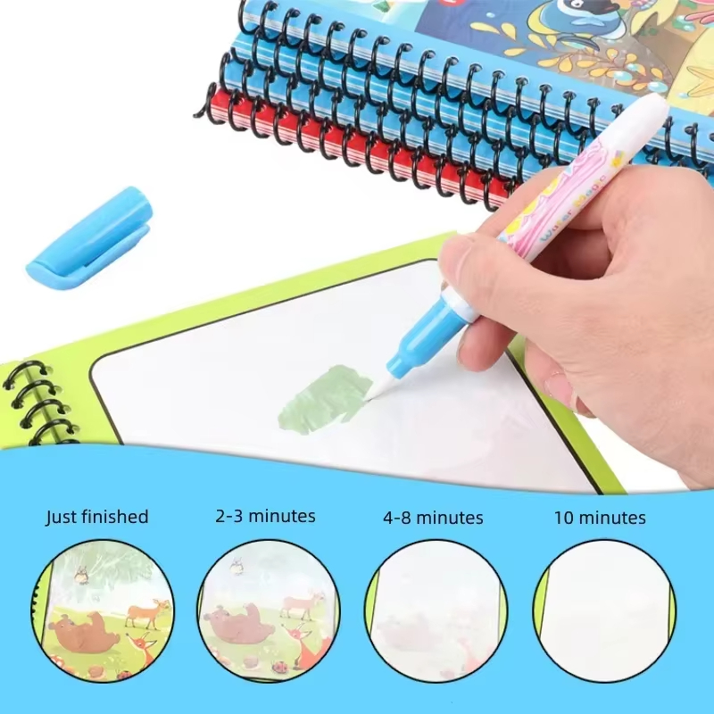 水ペン付き再利用可能なぬりえ 子供用グラフィティマジックウォ - Reusable Water Magic Coloring Book のレビューと価格