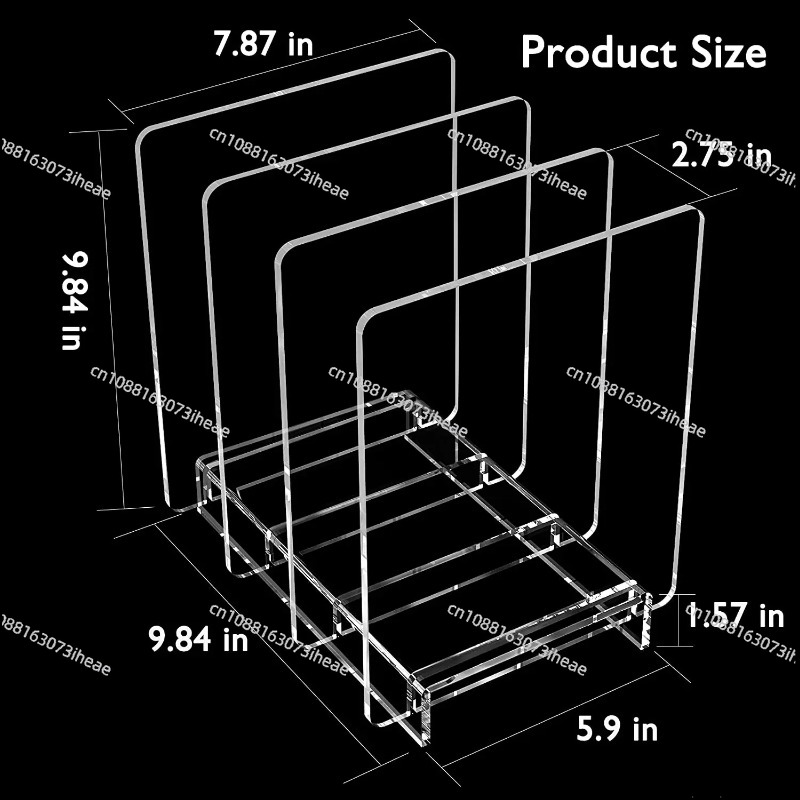 透明アクリル製マガジンホルダーとファイルオーガナイザー、卓上 - Clear Acrylic Book Stand Holder のレビューと価格