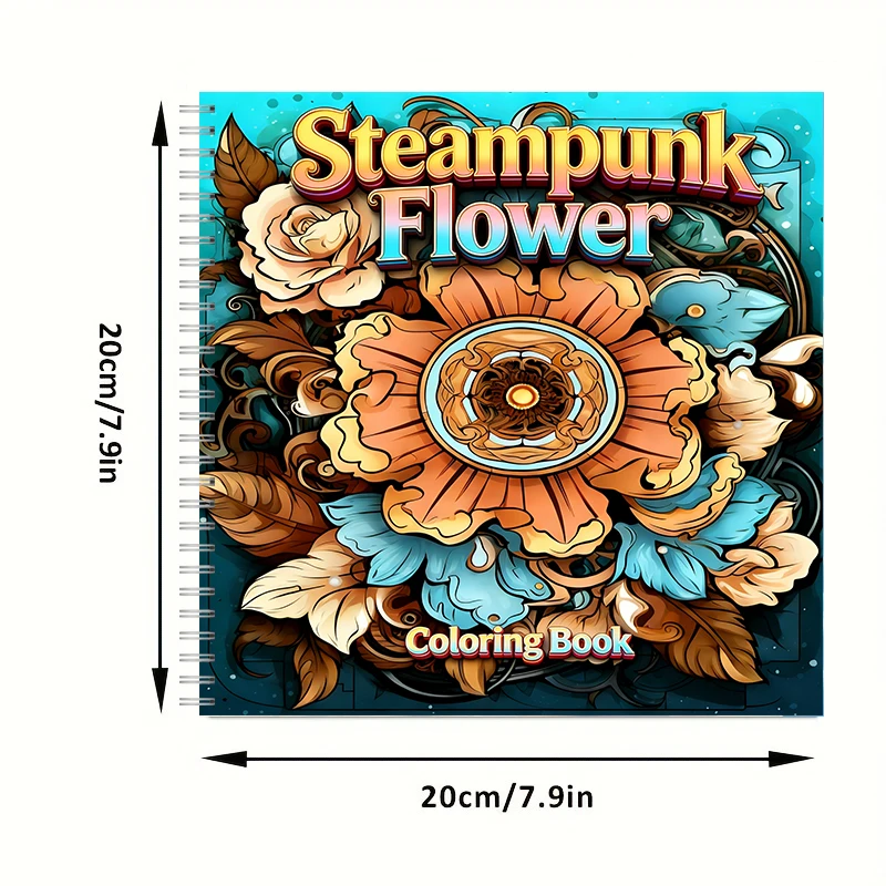 塗り絵ブック スチームパンクフラワー 大人向け塗り絵ブック、 - Adult Coloring Book Stress Relief のレビューと価格