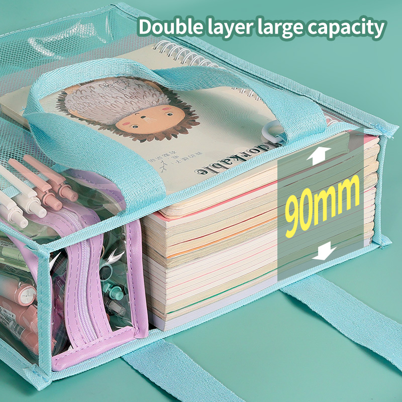 HUAJIE透明ファイルバッグ、大容量厚手PVC試験用トート - Stationery Books のレビューと価格