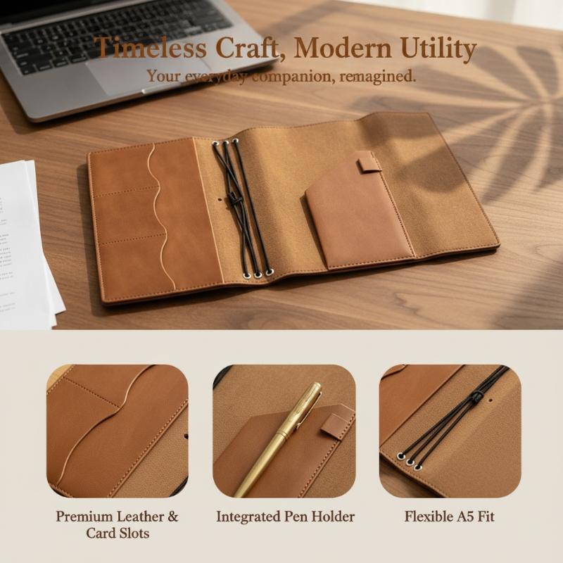 詰め替え可能なクレイジーホースレザーバインダーオーガナイザー - Vintage Leather Journal Notebook のレビューと価格