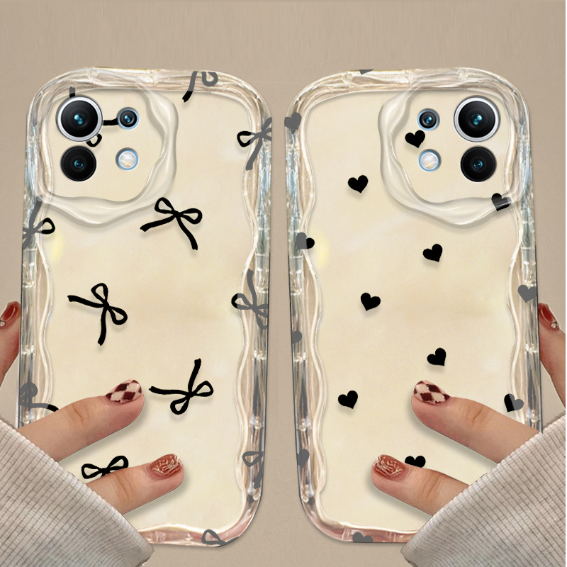 黒の蝶結びとハート柄ケース Xiaomi POCO X7 X - Magazines のレビューと価格