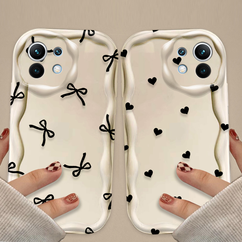 黒の蝶結びとハート柄ケース Xiaomi POCO X7 X - Magazines のレビューと価格
