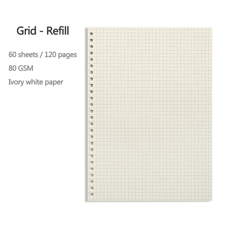 A5 b520穴ルーズリーフノートブック詰め替え60枚スパイ - A5 Spiral Dotted Grid Notebook のレビューと価格