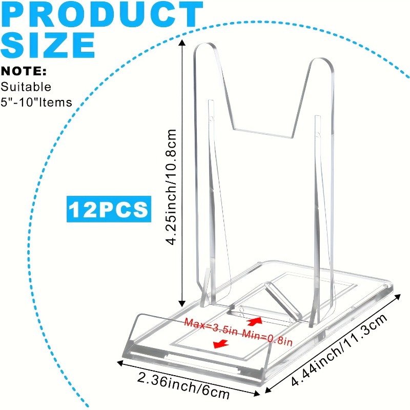 12 個 5/透明アクリルディスプレイスタンド小型調節可能な - Clear Acrylic Book Stand Holder のレビューと価格