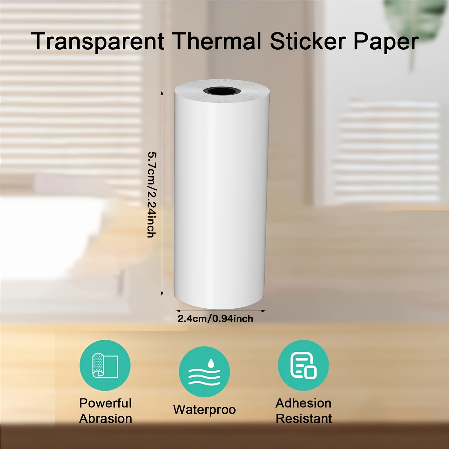 2/4/8 ロール透明自己粘着感熱紙 57 ミリメートル光沢 - Mini Pocket Thermal Printer Paper Roll のレビューと価格