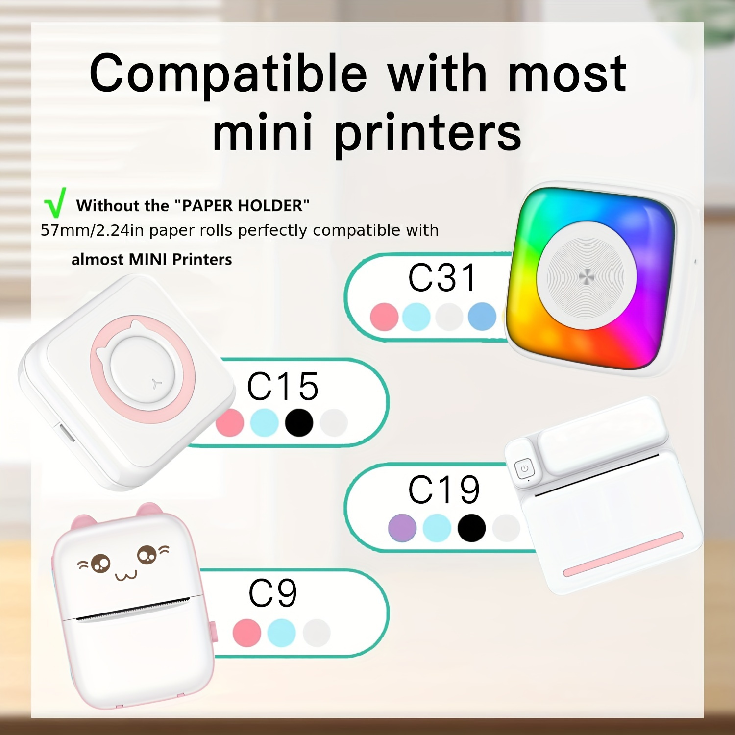 2/4/8 ロール透明自己粘着感熱紙 57 ミリメートル光沢 - Mini Pocket Thermal Printer Paper Roll のレビューと価格