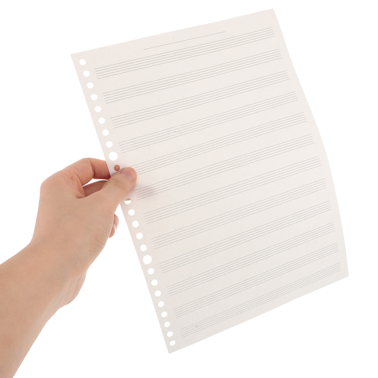 ギター楽譜ノート、ルーズリーフの白紙原稿用紙、細い透明な線入 - Blank Sheet Music Notebook のレビューと価格