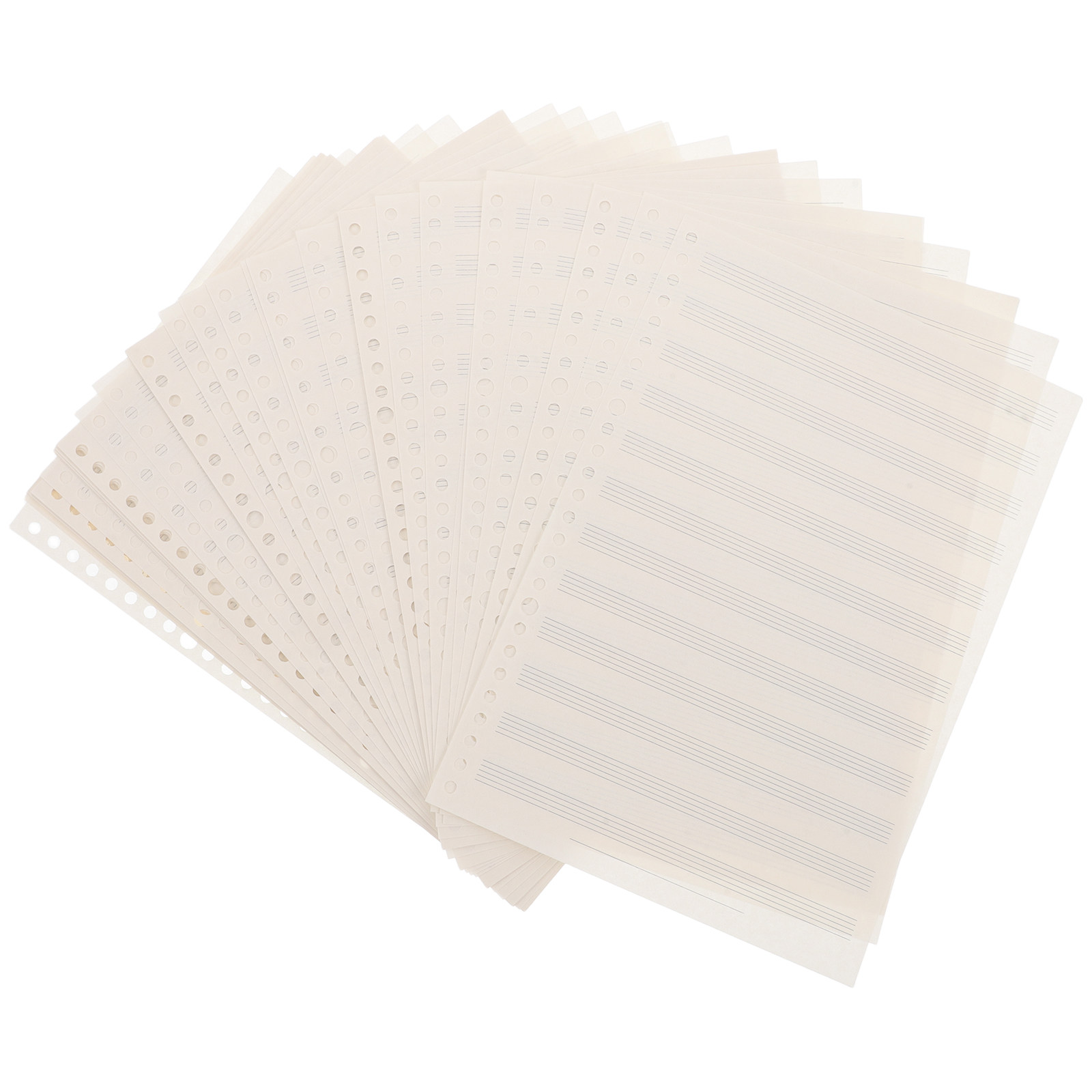 ギター楽譜ノート、ルーズリーフの白紙原稿用紙、細い透明な線入 - Blank Sheet Music Notebook のレビューと価格