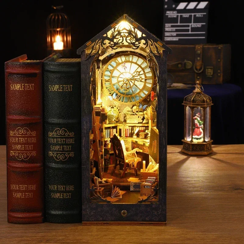 レトロDIY木製ブックヌック棚インサートミニチュアキット、ヴ - Diy Wooden Book Nook Kit Shelf Insert のレビューと価格